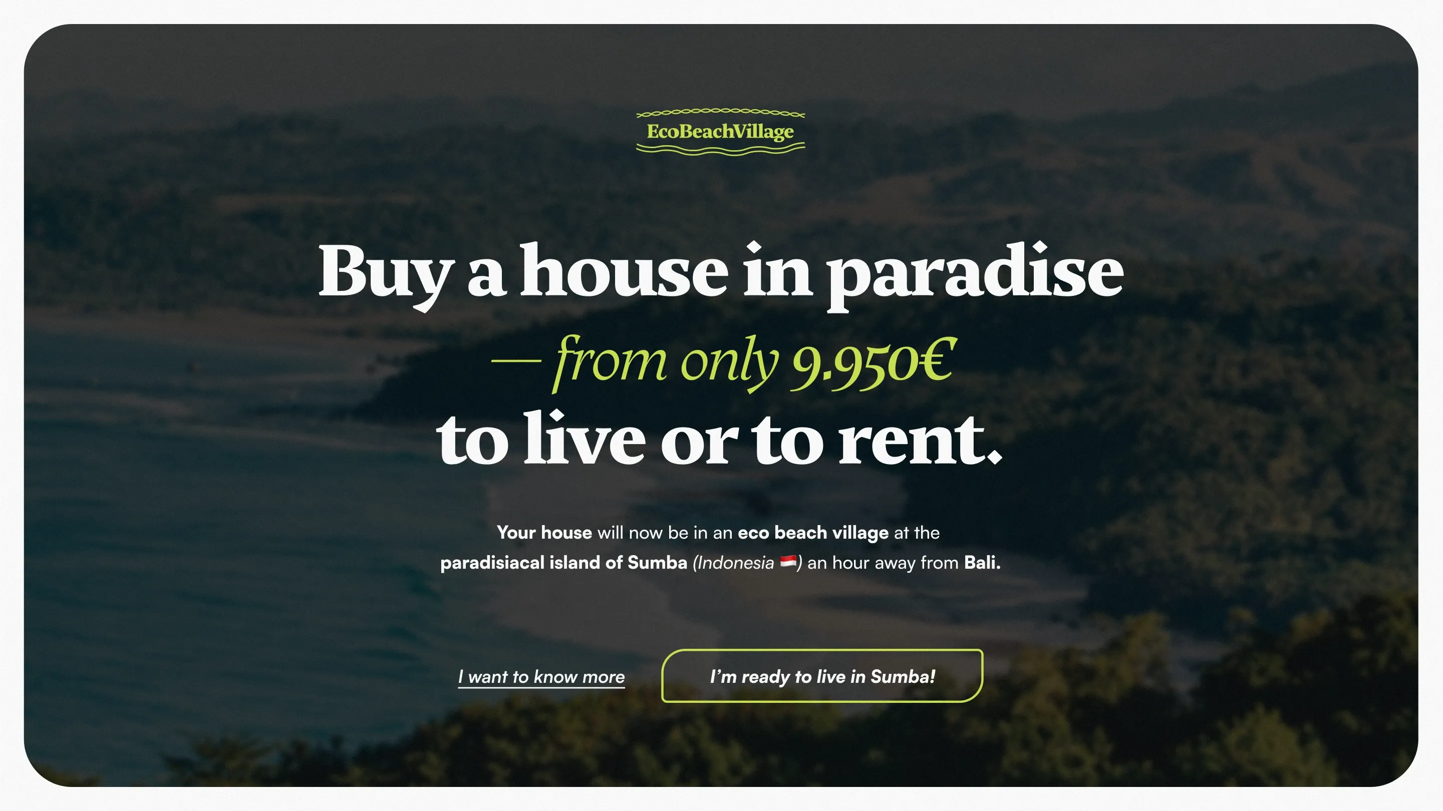 Eco Beach Village Portada.